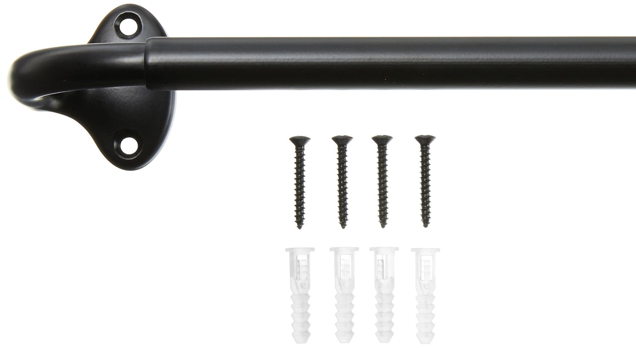 Basics Room Darkening Blackout Curtain Rod - 28" to 48", Black 28" to 48" Single Rod