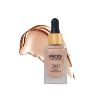 FACES CANADA 3 in 1 Liquid Highlighter – Rose Gold 03, 18ml | Primer | Highlighter | Strobe Serum | Luminous Finish | Lightweight Formula | Hydrating | Long Lasting Glow | Easily Blendable