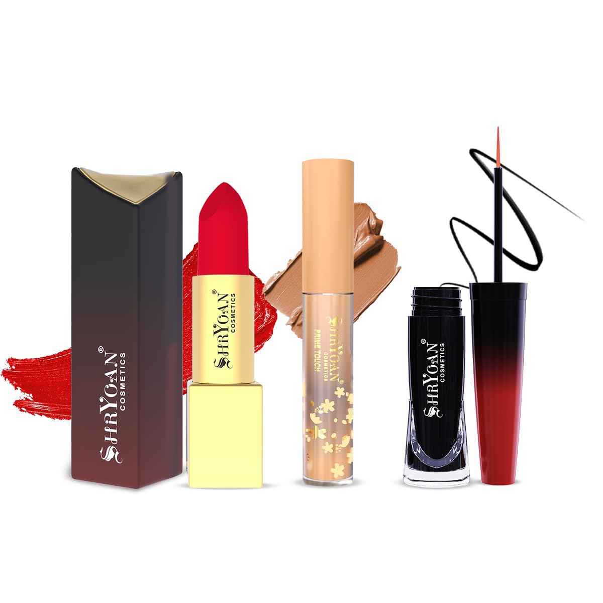 Shryoan Liquid Concealer with Matte Lipstick & Waterproof Eyeliner Makeup Kit