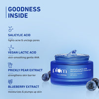 Plum Salicylic & Lactic Acid Skin-smoothing Gel Moisturizer | Fights Acne | Improves Skin Texture | Hydrates & Smoothens Skin | Lightweight Gel-based | 100% Vegan | 50g