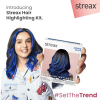 Streax Mini Highlight Kit, Jersey Blue, Blue Hair Colour I For Women | Rich, Vibrant, Easy To Use, Diy Application, 55 Gram, 1 Count