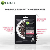 Garnier Skin Naturals, Face Masks, Hydrating, Purifying & Increases Glow, Black Serum Mask, 3 pc, 84g