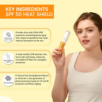 AVEIL Heat Shield Gel Sunscreen SPF 50 With PA+++ | For All Skin Types | Paraben & Paraffin free | Hydrating Sunscreen | Sun Protection From UVA, UVB, IR | No White Caste | Pack of 1-50ml
