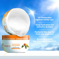 VLCC Deep Nourishing Face Cream with UV Protect - 200g | With Hyaluronic Acid & Shea Butter | UV Protection | Winter Skin Protection | Intense Moisturization & Nourishment