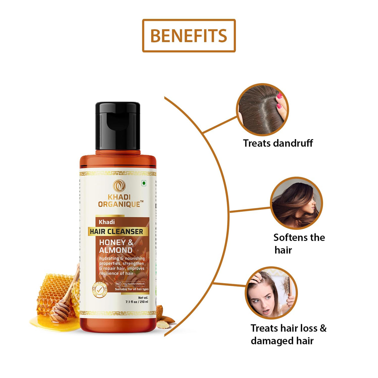Khadi Organique Honey & Almond Hair Cleanser (Shampoo) Pack Of 1