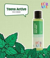 FurAlle Teens Active Face Wash 120ml | Enriched with Aloe Vera, Cucumber & Carrot Seed | Gentle Cleanser for Teen Boys & Girls | Fresh Facewash for Teenage Skin | Facewash for Fresh Kids Skin