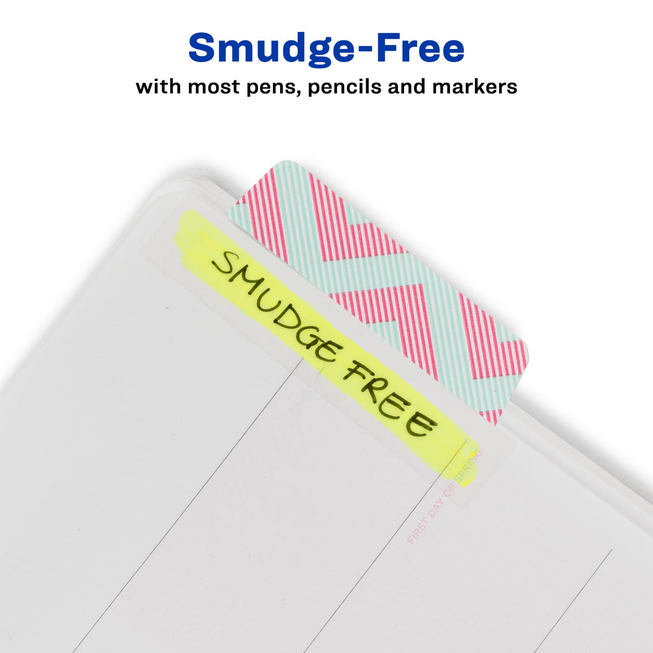 Avery Margin Ultra Tabs, 2.5" x 1", Assorted Color Geometric Designs, 24 Repositionable Page Tabs (74897)