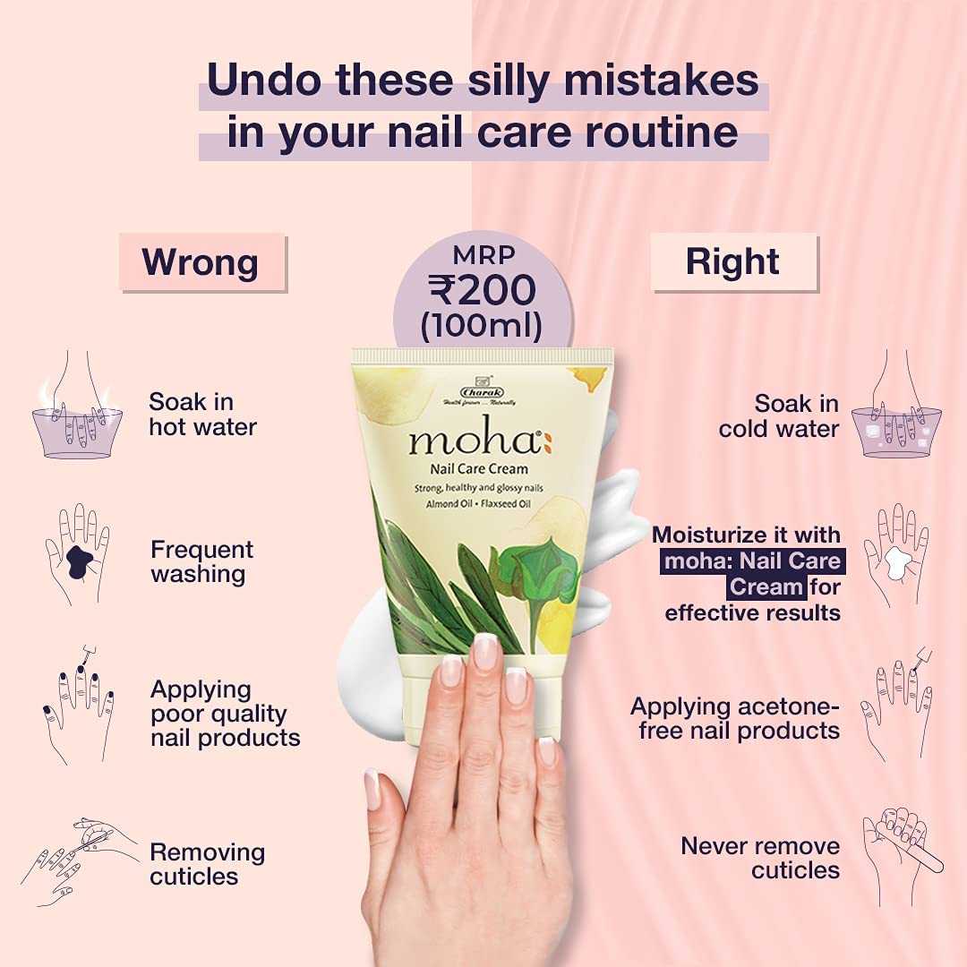 moha: Foot Cream For Rough, Dry and Cracked Heel, Feet Cream For Heel Repair With Benefits Of Aloe Vera, Papaya & Peppermint (Nail + Foot Care 100ml Each)