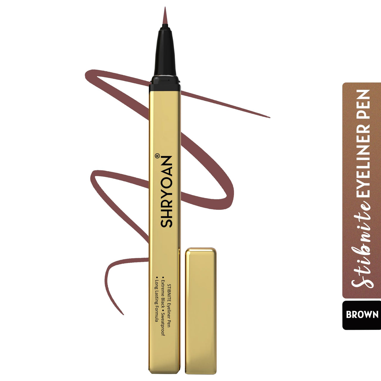 Shryoan Stibnite Eyeliner Pen| Intense Eyeliner | Matte Eyeliner | Lasts Long up to 24 hours | Tear, Sweat & Smudge Proof | (1.2g) | Color- Brown