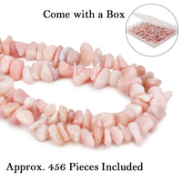 456 PCs Natural Chip Stone Beads, 5-8mm Irregular Multicolor Gemstones Loose Crystal Healing Peruvian Pink Opal Rocks with Hole for Jewelry Making DIY Crafts
