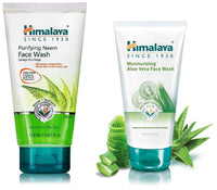 Himalaya Herbals Purifying Neem Face Wash, 150ml and Himalaya Herbals Moisturizing Aloe Vera Face Wash,100ml