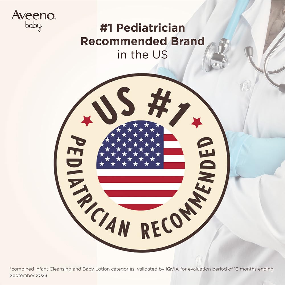 Combo Pack: Aveeno Baby Daily Moisturizing Wash & Shampoo (354ml) + Daily Moisture Lotion (227g) + Soothing Relief Moisture Cream 100g | With natural oat extract | Hypoallergenic, pediatrician recommended | pH balanced formulation with no added parabens a