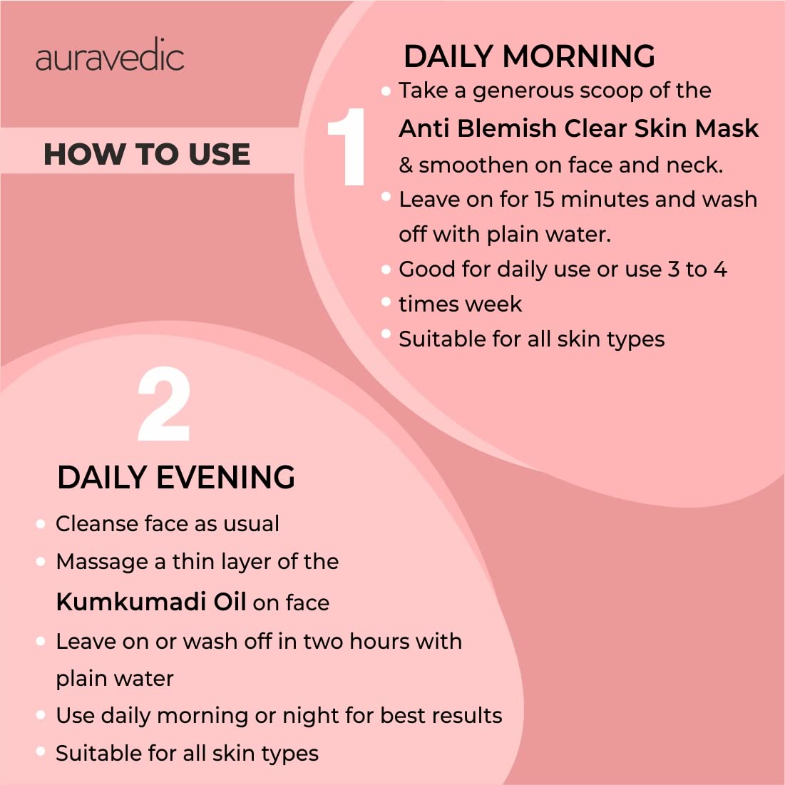 Auravedic Kumkumadi Thailam kumkumadi face oil for glowing skin Anti Blemish Face Mask For Glowing Skin Tea Tree Oil For Skin Acne Face Pack For Acne And Pimples Set of 2 (100ml+ 100gm)