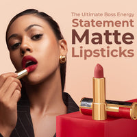 LoveChild Masaba Statement Matte Lipstick, Burnout (Dark Rosewood), Smooth Glide, Bold Matte Finish, Long-Lasting Lipsticks With Mango Butter Nourishing and Intense Color Payoff, Lightweight, 4g