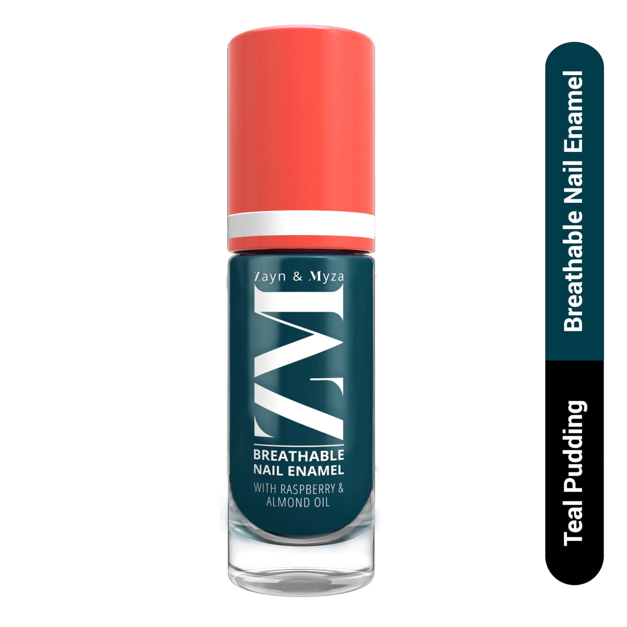 ZM Zayn & Myza Breathable Nail Enamel - Teal Pudding | Smooth Application | Quick-Drying I Longlasting I Chip-Defiant I Water Permeable | Glossy Finish | 100% Vegan, 6 ml