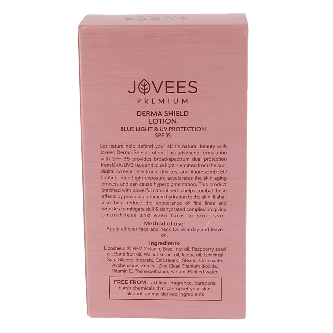 Jovees Premium Derma Shield Lotion SPF-35 for blue light & UV Protection 50ml