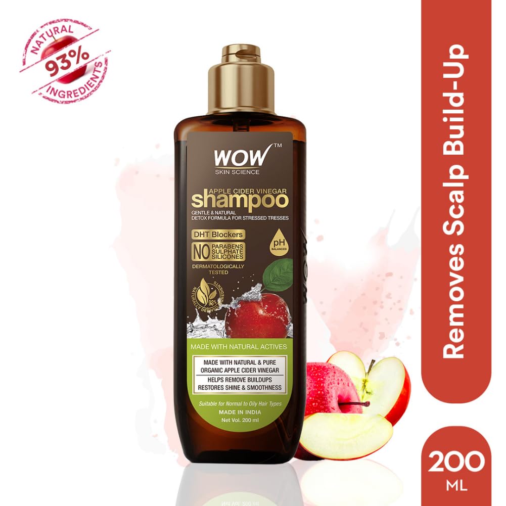 WOW Apple Cider Vinegar No Parabens & Sulphate Shampoo, 200mL