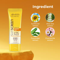Jovees Herbal Sunscreen Fairness Gel SPF 25 For Tanning & Sun Damage | Oily, Sensitive, Dry Skin | Sunscreen For protect Your Skin with Lightweight & No White Cast Formula | Women/Men 50g