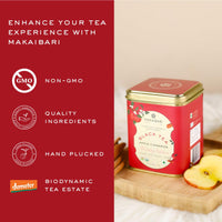 Makaibari Holiday Edition : Apple Cinnamon Black Tea | Usda Certified Premium Black Tea | Anti-Oxidants, Immunity Booster | Tin Caddy, Loose Leaves - 50 Gm