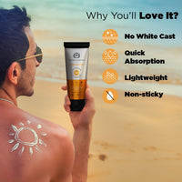 The Man Company Oil-Free Sunscreen SPF50 PA+++ For Men- 50gm | Sunscreen Gel for Oily, Combination & Normal Skin | Broad Spectrum UV A/B Protection | No White Cast | Non-Greasy & Lightweight