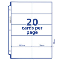 Basics Plastic Business Card Holder, Protector Sleeves for 3-Ring Binder, Transparent, 25-Pack