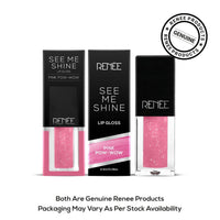 Renee See Me Shine Lip Gloss - Pink Pow Wow 2.5ml | Glossy Non Sticky & Non Drying Formula | Long Lasting Moisturizing Effect | Compact and Easy to Carry