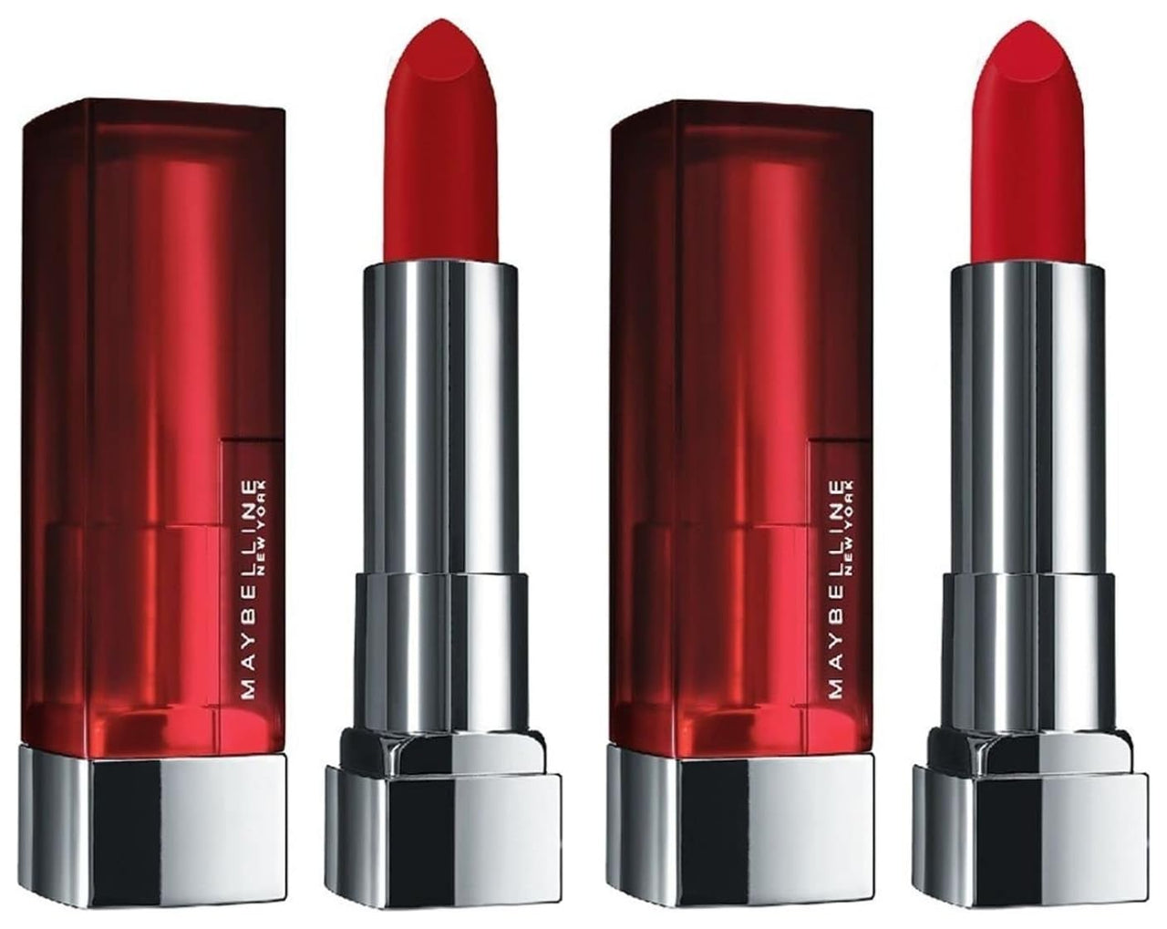 Maybelline New York Color Sensational Creamy Matte Lipstick, 640 Red Liberation and 690 Siren in Scarlet, 3.9g (Pack of 2)
