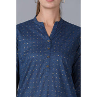 in. fuse by Shoppers Stop Mandarin Neck Printed Cotton Women Straight Fit Kurta