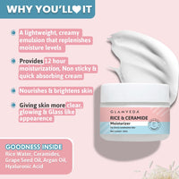 Glamveda Rice & Ceramide 4 Step Daily Skincare Routine Gift Box | Face wash, Serum, Under-eye cream, Moisturizer | For Clear, Glass Korean Skin, Bright & Hydrated Skin