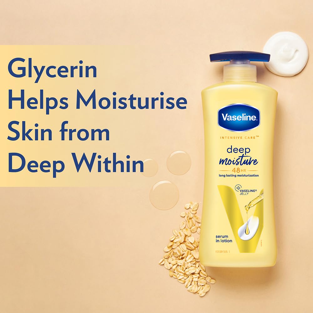 Vaseline Deep Moisture Body Lotion |For Dry Skin| Moisturised Glowing Skin| With Pro Ceramides 400ml