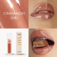 HYUE HydraPlump™ Lip Plumper | 4 ml | Long-term Plumping Effect & Hydration | Non-sticky Formula with Cooling Ice Cube sensation | Jojoba Oil, Vit E & Pomegranate Extract | Flat-tip Applicator (Cinnamon Girl, 4)