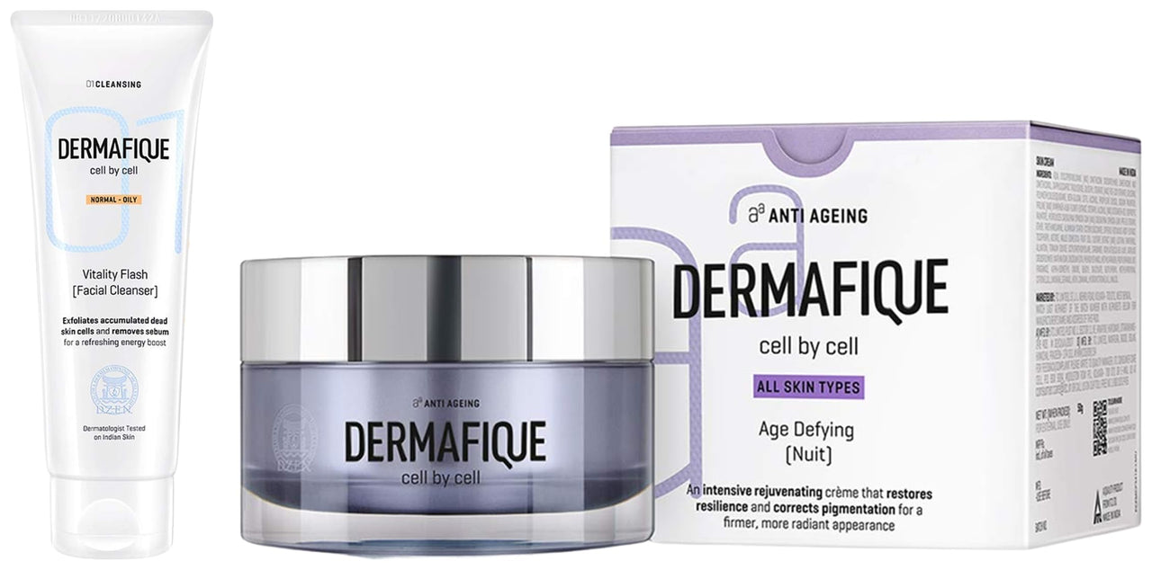 Dermafique Vitality Flash Facial Cleanser – 100ml O Age Defying Nuit Cream – 50g