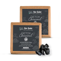 Nat Habit Detox Charcoal Butter Bath Soap With Ayurvedic Cold Processed For Detoxification, Blackheads & Tan Removal (Pack of 2 x 125gm)