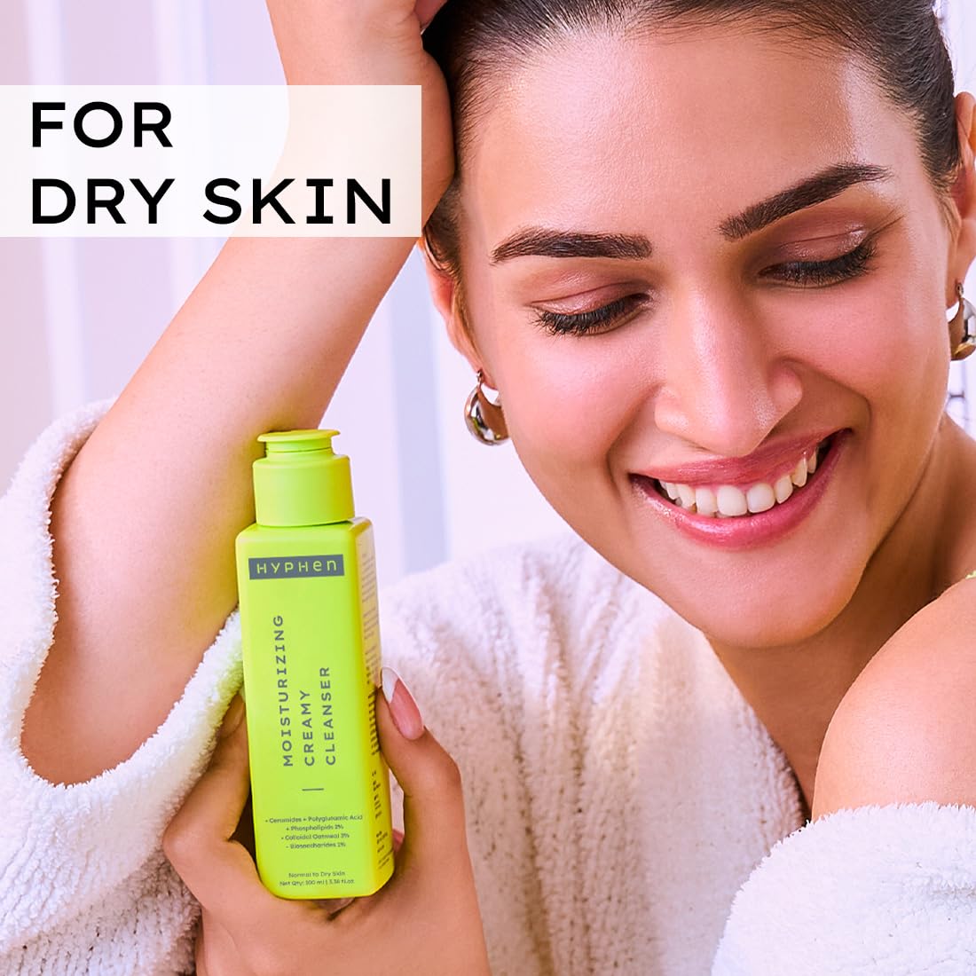 Hyphen Moisturizing Creamy Face Wash for Dry & Sensitive Skin | 2% Ceramides & Polyglutamic Acid | Barrier Repair, Hydration & Gentle Cleansing | Facewash, Oily, Dry, All Skin Types| Face Cleanser for winters | Skin Care Products | Face Care Daily Cleanse