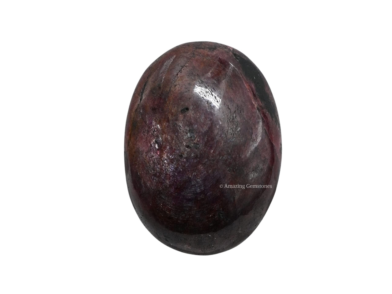 Small Ruby Palm Stone - Pocket Massage Worry Stone for Natural Body Chakra Balancing, Reiki Healing and Crystal Grid Ruby - Small