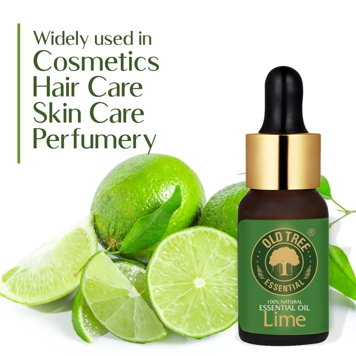 Old Tree Pure Lime Essential Oil for Skin, Hair, Diffuser, Candle Making (15ml) - Undiluted and Natural Perfume Oil with Dropper for Fragrance, Stress Relief and Aromatherapy