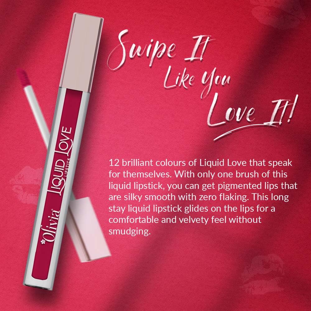 Oliva Liquid Lipstick, 12HR Long-lasting Matte Lipstick, Non Transfer, High Coverage, Water & Smudge Proof, Light Weight & Cruelty-Free - 2ml (Shock me Pink 7)