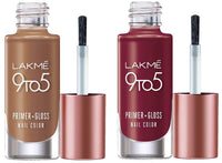 Lakmé 9 To 5 Primer + Glossy Finish Nail Colour & 9 To 5 Primer + Glossy Finish Nail Colour Combo, 6 Ml