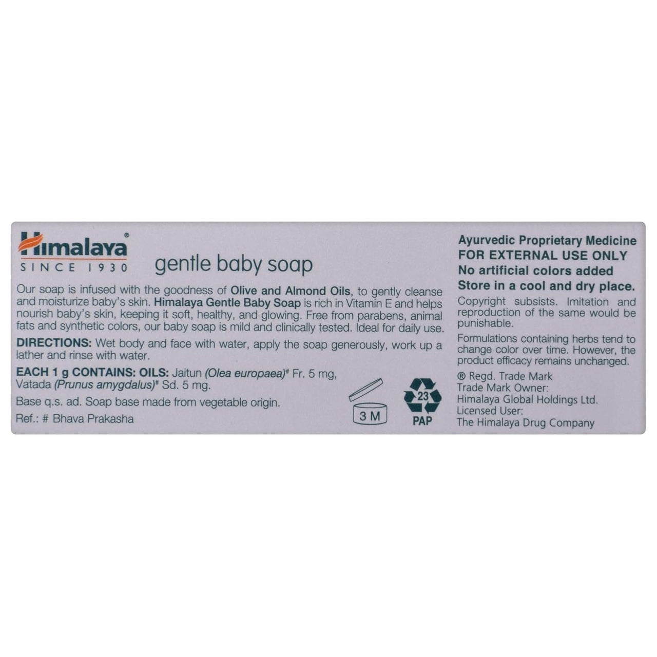Himalaya Herbals Moisturizing Baby Soap (75g) (Pack of 3)