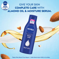 NIVEA Nourishing Body Milk 120ml Body Lotion with Deep Moisture Serum | 48 H Moisturization | With 2X Almond Oil | Smooth and Healthy Looking Skin |For Very Dry Skin
