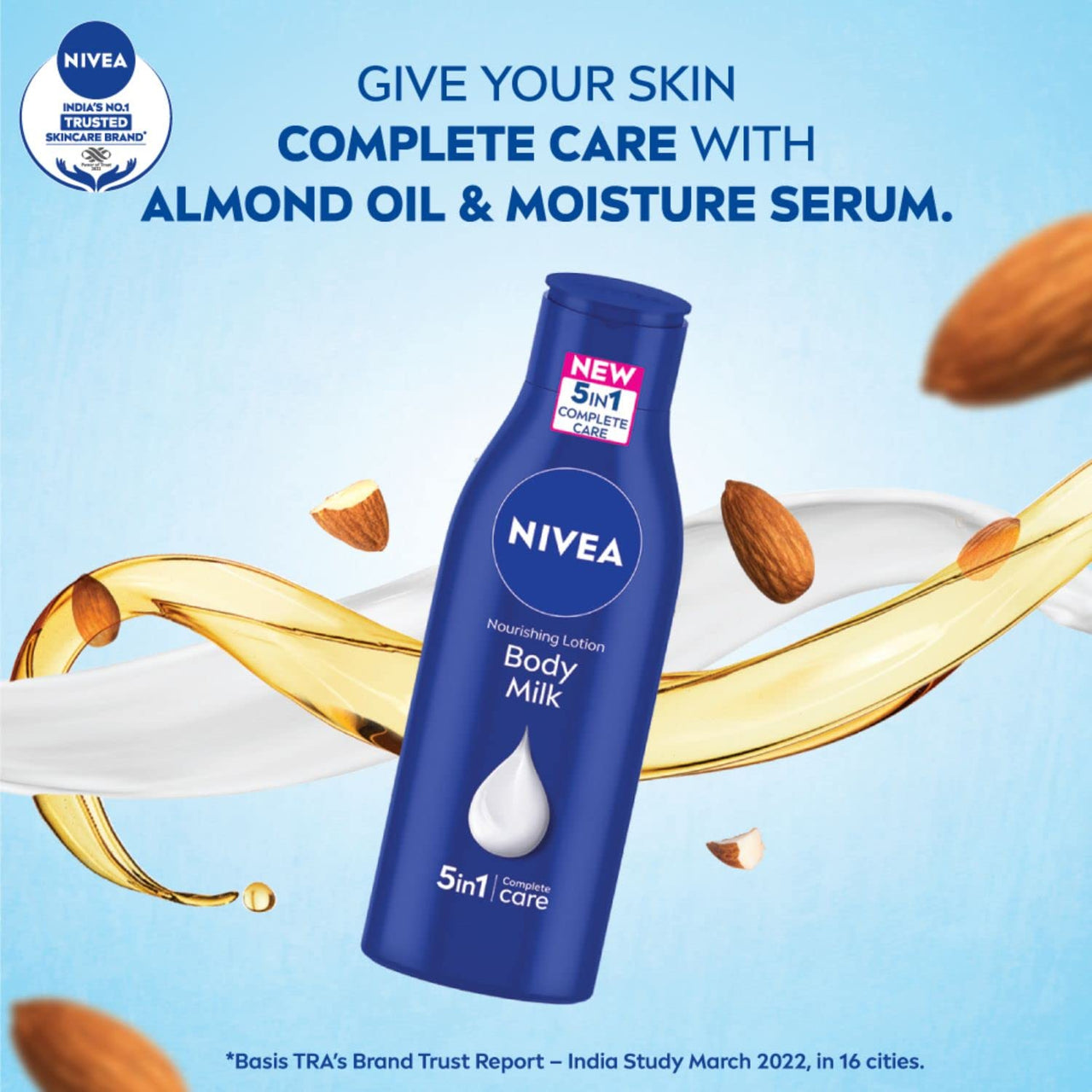 NIVEA Nourishing Body Milk 120ml Body Lotion with Deep Moisture Serum | 48 H Moisturization | With 2X Almond Oil | Smooth and Healthy Looking Skin |For Very Dry Skin (Pack of 2)