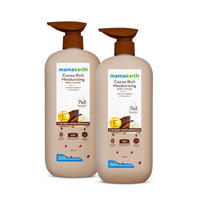 Mamaearth Cocoa Rich Moisturizing Body Lotion with Cocoa Butter & VitaminE for Deep 48H Moisturization | For Very Dry Skin | 7 in 1 Total Care Benefits | 100% Natural Butter | Non-Greasy Smooth Skin | 400 ml (Pack of 2)
