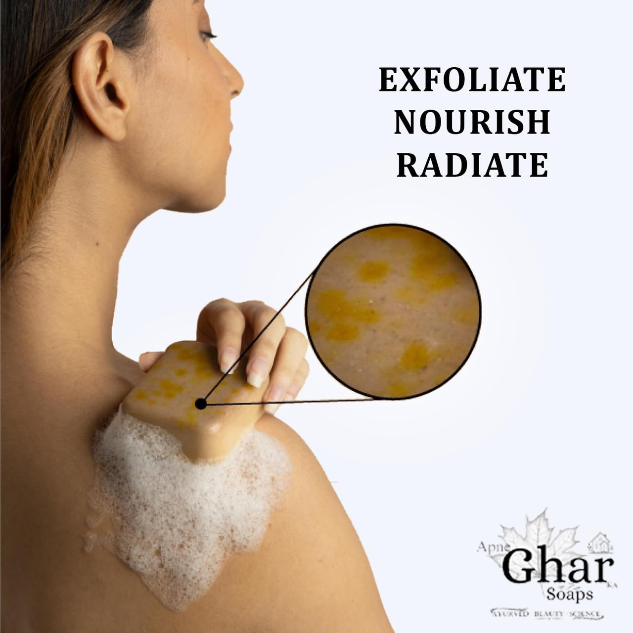 Apne Ghar Ka Soaps Sandalwood & Saffron Magic Soaps For Bath | Paraben Free | Chandan & Kesar Bath Soap | Handmade Soaps For Glowing | Skin Brightening Soap For Men & Women (100 Gms Gms Pack Of 1)