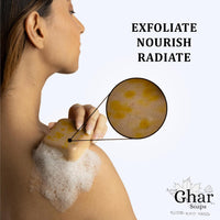 Apne Ghar Ka Soaps Sandalwood & Saffron Magic Soaps For Bath | Paraben Free | Chandan & Kesar Bath Soap | Handmade Soaps For Glowing | Skin Brightening Soap For Men & Women (100 Gms Gms Pack Of 1)