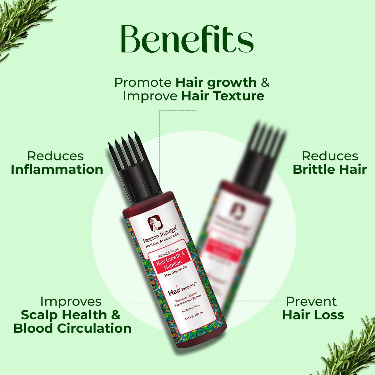 Passion Indulge Rosemary Hair Growth Conditioning combo - Rosemary hair oil, Hair fall control Shampoo & Keratin Hair spa for Dry Hair