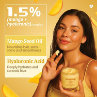 lovelang Mango + Hyaluronic Hair Mask | Deep Hydration & Frizz Control | For Dry, Frizzy Hair | 120ml | Smoothes & Nourishes | All Hair Types