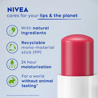 NIVEA Cherry Shine 4.8g Lip Balm|24 H Melt in Moisture Formula|Natural Oils|Glossy Finish,4.8 g (Pack of 1)