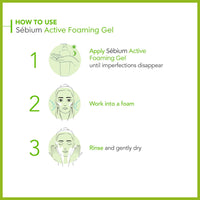 Bioderma Sebium Gel Moussant Actif Intense Purifying Cleansing Foaming Gel with Salicylic & Glycolic acid |Oily and Acne-Prone Skin, 200ml