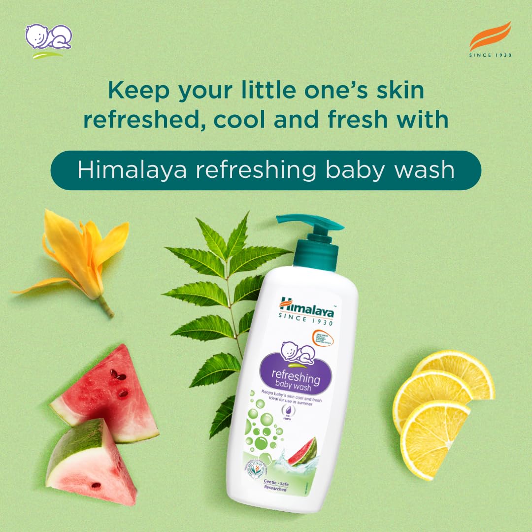 Himalaya Refreshing Baby Wash 400ml | No tears formula |with Watermelon, Neem & Lemon| Keeps baby's  skin cool & fresh