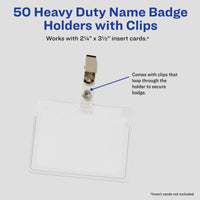 Avery Heavy Duty Badge Holders with Clips, 2.25